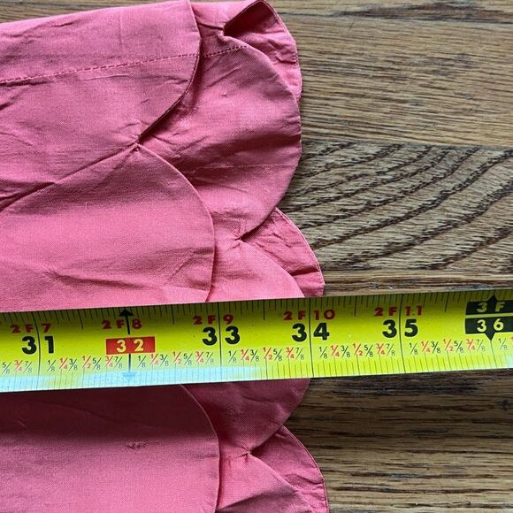 Calypso Pink Sleeveless Scallop Trimmed V Neck Silk Dress Women's Size Medium - Picture 8 of 9